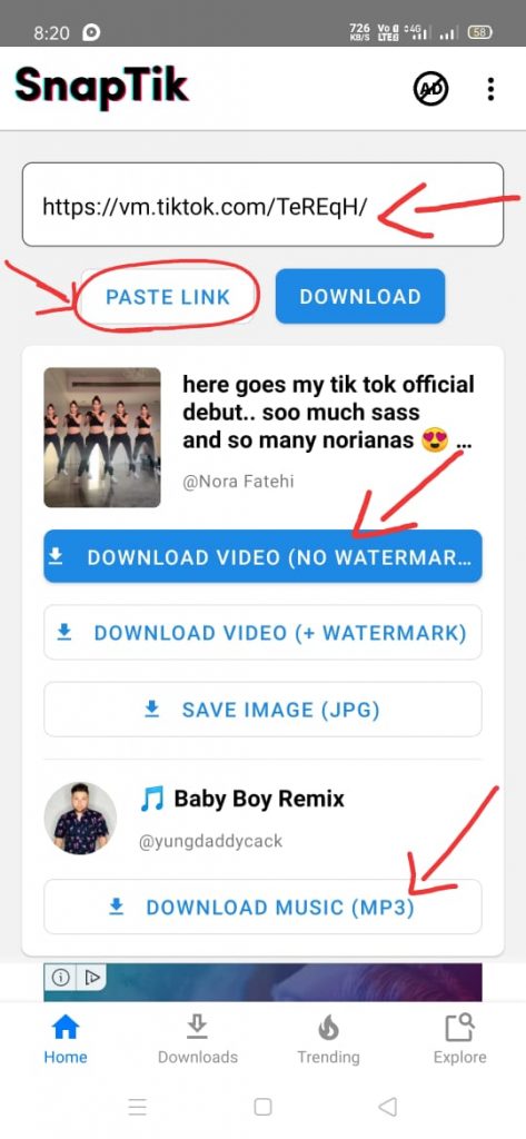 snaptik download video tiktok