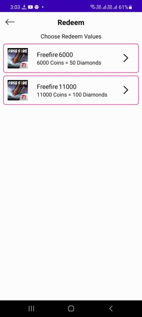 Freefire diamonds giving app with rewards