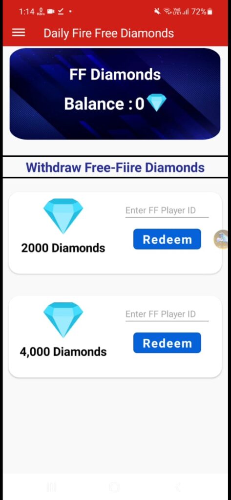 Obtain ffdiamonds- redeem now without paytm
